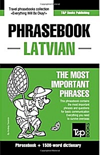 English-Latvian Phrasebook & 1500-Word Dictionary (Paperback)