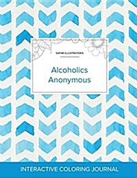 Adult Coloring Journal: Alcoholics Anonymous (Safari Illustrations, Watercolor Herringbone) (Paperback)