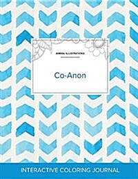 Adult Coloring Journal: Co-Anon (Animal Illustrations, Watercolor Herringbone) (Paperback)
