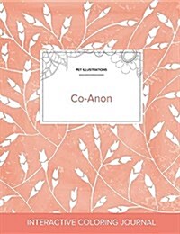 Adult Coloring Journal: Co-Anon (Pet Illustrations, Peach Poppies) (Paperback)