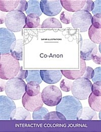 Adult Coloring Journal: Co-Anon (Safari Illustrations, Purple Bubbles) (Paperback)