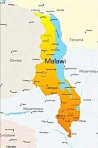 Map of Malawi Journal: 150 Page Lined Notebook/Diary (Paperback)