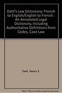 Dahls Law Dictionary (Paperback)