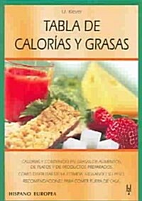 Tabla de calorias y grasas / Table of calories and fat (Paperback)