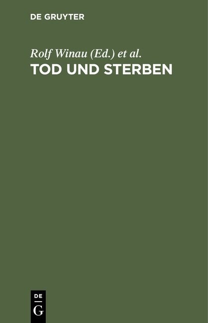 Tod Und Sterben (Hardcover, Reprint 2016)