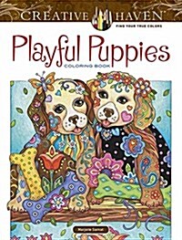 Creative Haven Playful Puppies Coloring Book (Paperback)