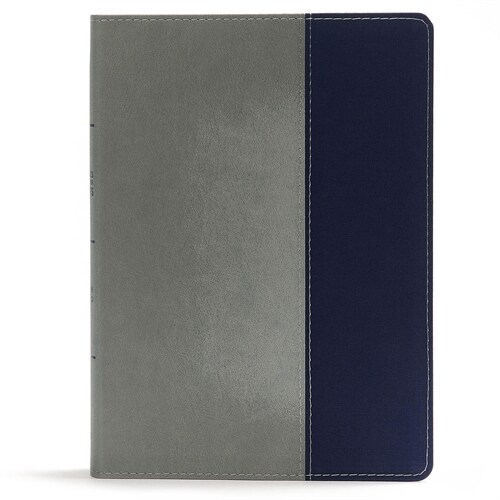 CSB Apologetics Study Bible for Students, Gray/Navy Leathertouch: Black Letter, Teens, Study Notes and Commentary, Ribbon Marker, Sewn Binding, Easy-T (Imitation Leather)
