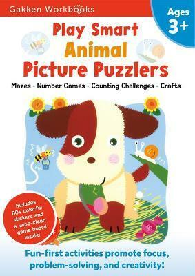 Play Smart Animal Picture Puzzlers Age 3+: Preschool Activity Workbook with Stickers for Toddlers Ages 3, 4, 5: Learn Using Favorite Themes: Tracing, (Paperback)