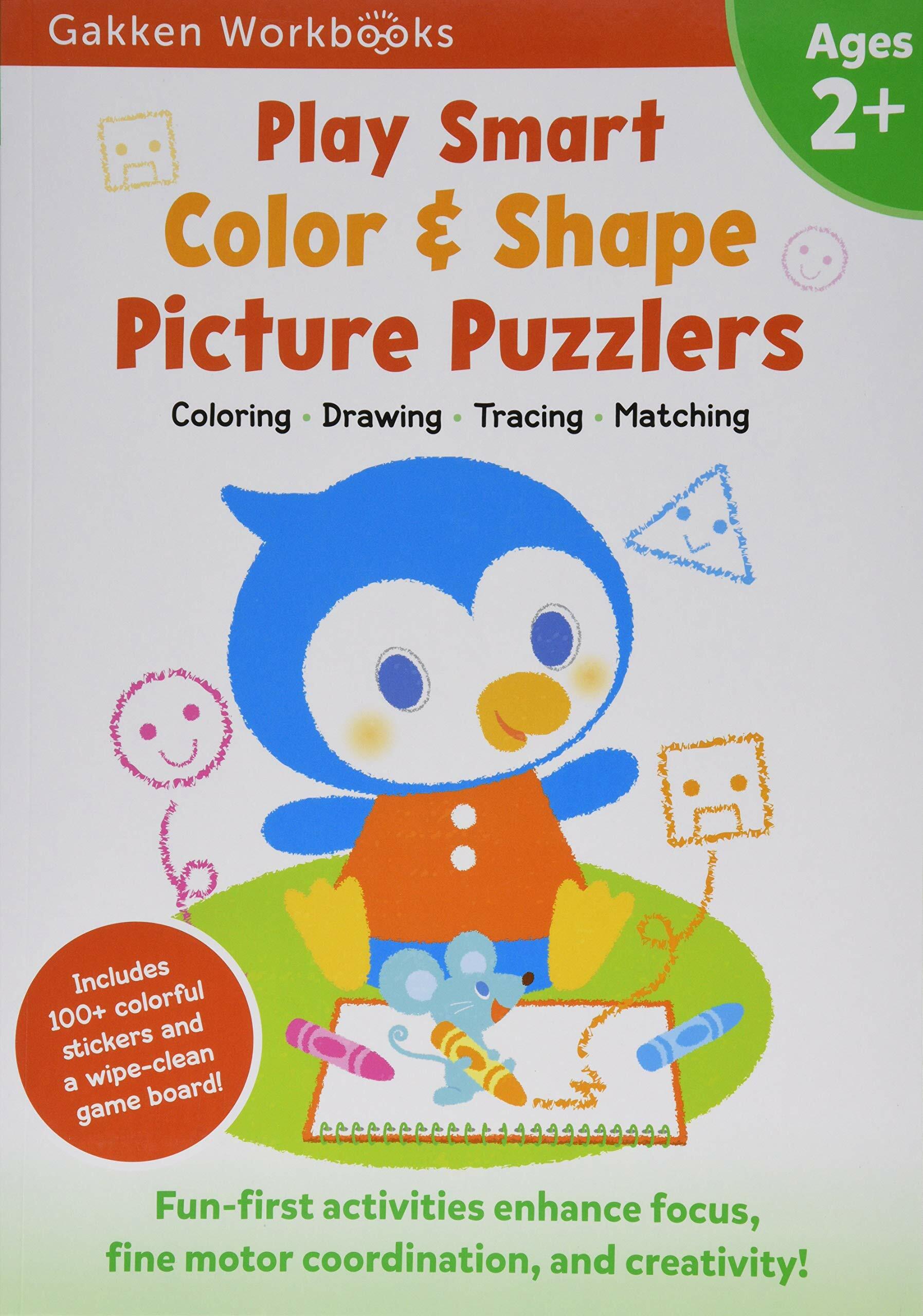 Play Smart Color & Shape Picture Puzzlers Age 2+: Preschool Activity Workbook with Stickers for Toddlers (Paperback)