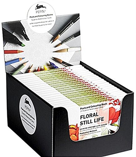 Still Life Flowers: Display Box with 20 Postcard Colouring Books (Paperback)