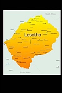Map of Lesotho Journal: 150 Page Lined Notebook/Diary (Paperback)