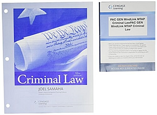 Criminal Law + Lms Integrated for Mindtap Criminal Justice, 1-term Access (Loose Leaf, Pass Code, 12th)