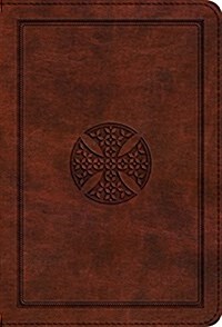 ESV Large Print Compact Bible (Trutone, Brown, Mosaic Cross Design) (Imitation Leather)