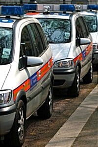 A Line of Police Cars in London, England: Blank 150 Page Lined Journal for Your Thoughts, Ideas, and Inspiration (Paperback)