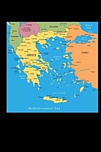 Map of Greece Journal: 150 Page Lined Notebook/Diary (Paperback)