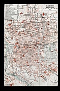 Old Map of Madrid Spain from Early 20th Century Journal: 150 Page Lined Notebook/Diary (Paperback)
