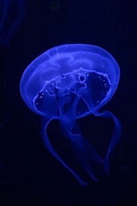 A Cool Jellyfish in Blue on Black: Blank 150 Page Lined Journal for Your Thoughts, Ideas, and Inspiration (Paperback)