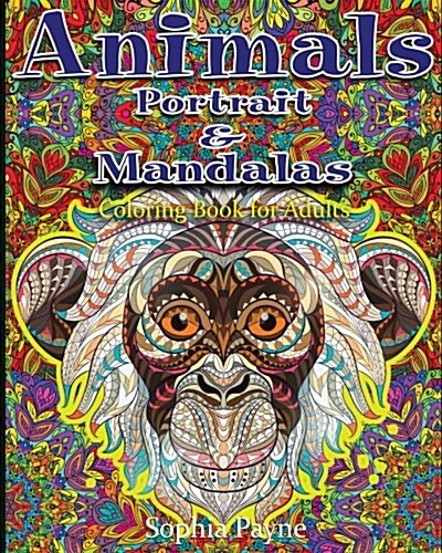 Animals Portrait & Mandalas: Coloring Book for Adults (Paperback)