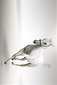 White Horse Galloping With Silver Background (Paperback, JOU)