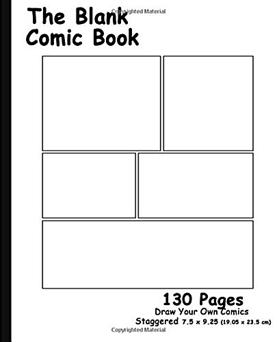 Blank Comic Book: 7.5 X 9.25, 130 Pages, for Drawing Your Own Comics, Idea, Design and Zentangle Sketchbook, for Artists of All Levels ( (Paperback)