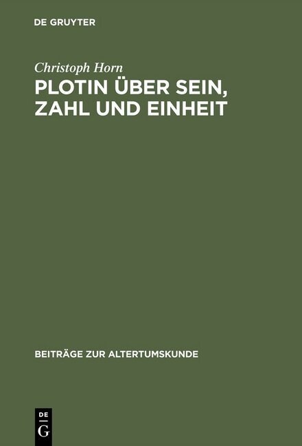 Plotin ?er Sein, Zahl Und Einheit (Hardcover, Reprint 2016)