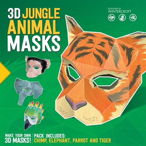 3D Jungle Animal Masks : Designed by Wintercroft (Paperback)