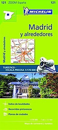 Alrededores de Madrid Michelin Zoom Map 121 : Around Madrid (Sheet Map, folded)