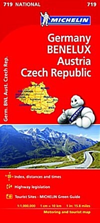Germany, Benelux, Austria, Czech Republic National Map 719 (Sheet Map, folded)