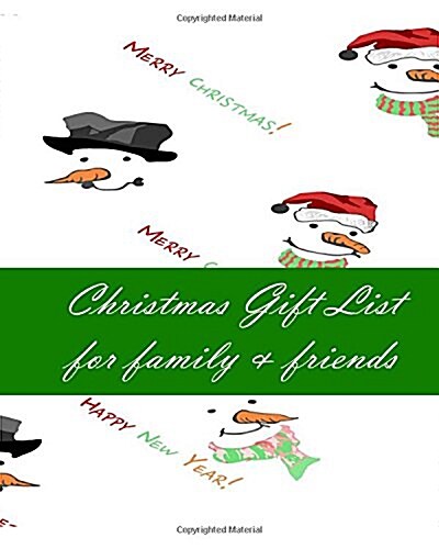 Christmas Gift List for Family & Friends (Paperback)
