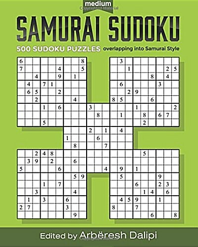 알라딘 Samurai Sudoku Puzzle Book 500 Medium Puzzles Overlapping Into 100 Samurai Styl Paperback 8680