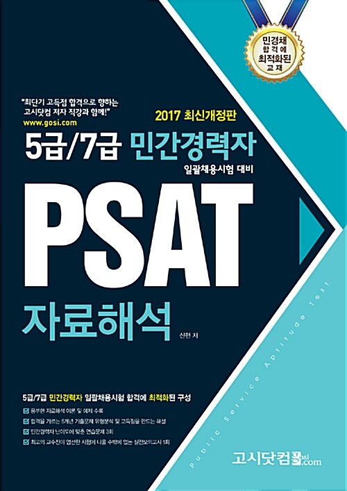 2017 5급 / 7급 민간경력자 일괄채용시험대비 PSAT 자료해석