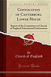 Convocation of Canterbury, Lower House: Report of the Committee on Church of England Educational Endowments (Classic Reprint) (Paperback)