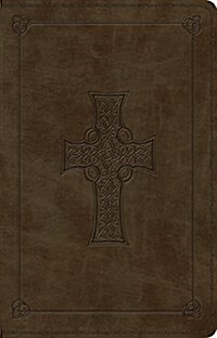 ESV Large Print Thinline Reference Bible (Trutone, Olive, Celtic Cross Design) (Imitation Leather)