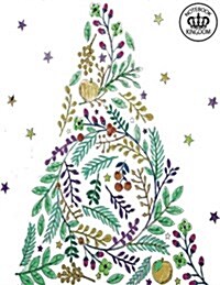 Notebook Kingdom Christmas Series: Christmas Journal/Diary Blank Paper 100 Pages 8.5x11 Composition Book Flower Christmas Tree (Paperback)