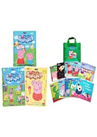 [DVD+BOOK] 2017 Peppapig 페파피그 DVD(에피소드168편+영어,중국어 더빙자막)(출시기념 아트비즈 증정)+페파피그 리더스북 10종 북 백세트(가방증정)(각24p)(10DVD+10BOOK)